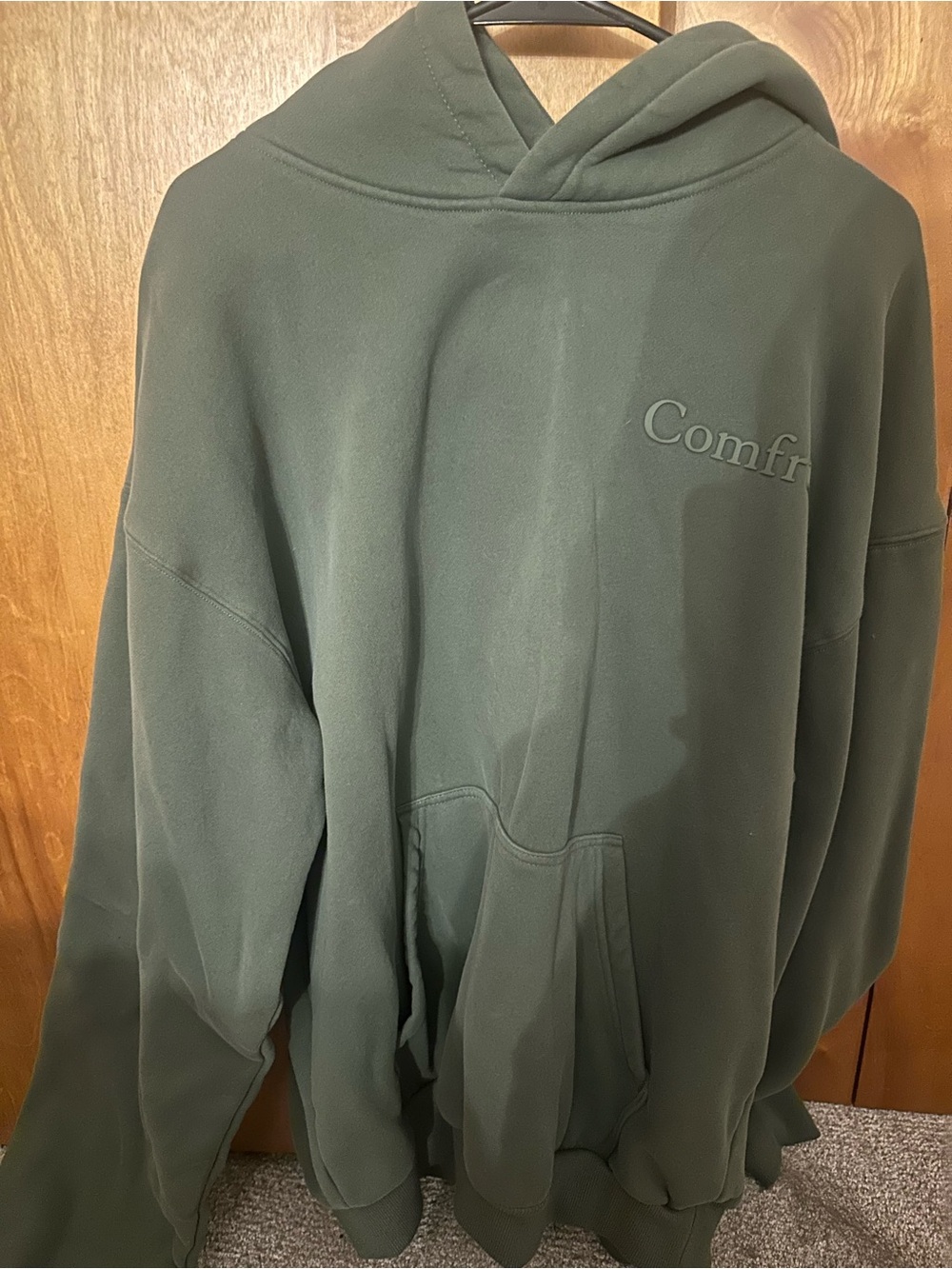 Olive Green Comfrt Brand Pullover Hoodie